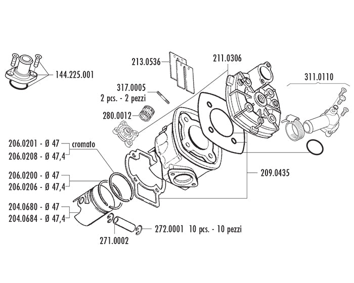KIT PIAGGIO QUARTZ-NRG D.47 RACING