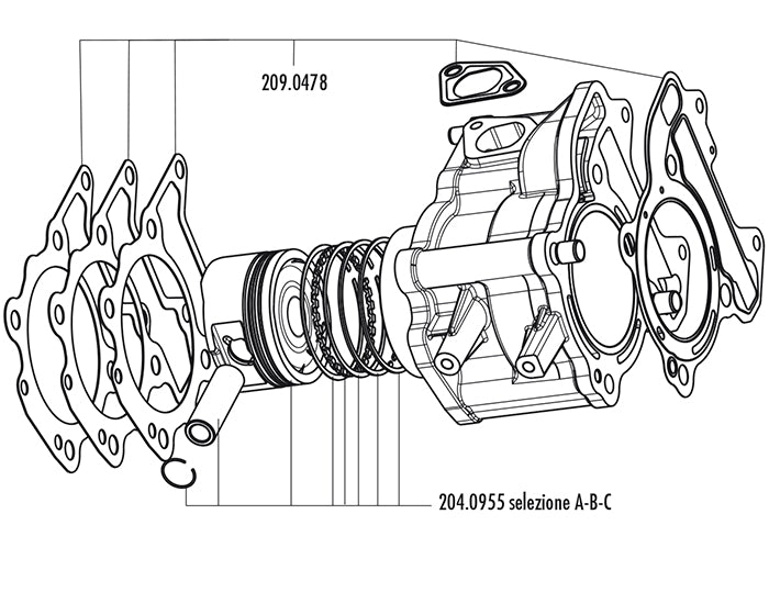 140.0238 BIG BORE KIT PIAGGIO MEDLEY 125/150 4T ie 4V D61 185CC