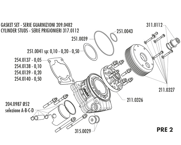 KIT FOR POLINI ENGINE CASE PIAGGIO D.52PRE2