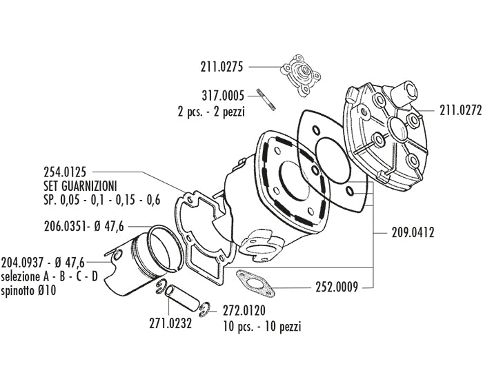 KIT YAMAHA-APRILIA H2O 47.6 SP.10