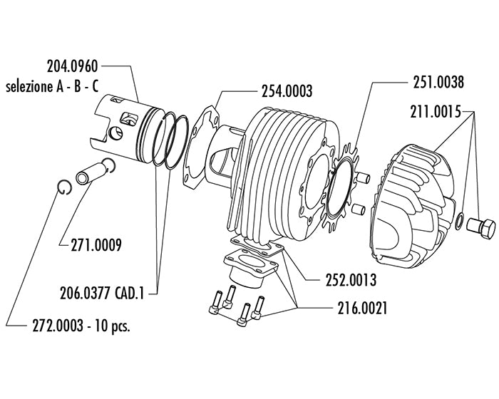 KIT VESPA 125 PX-TS AND SPRINT VELOCEALUMIN.D.63