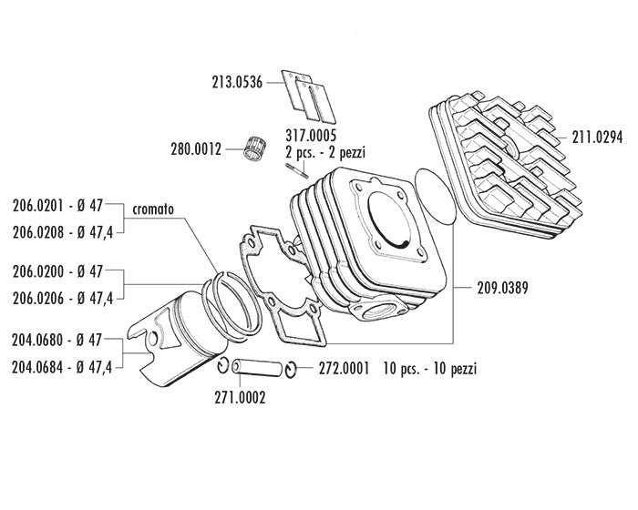 KIT PIAG.SFERA-ZIP-FREE D.47 RACING