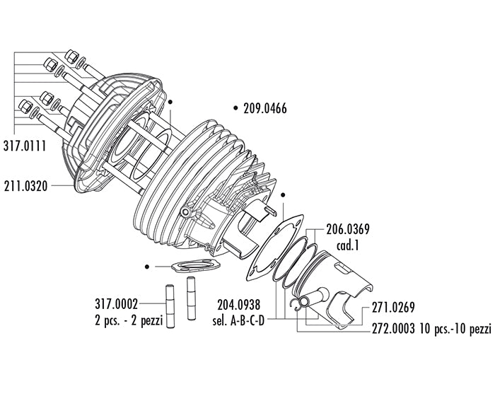 KIT VESPA 125 PRIM.-ET3 D.57 EVOLU.