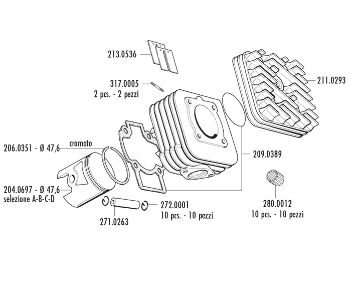 KIT PIAGGIO ZIP A/C D.47.6