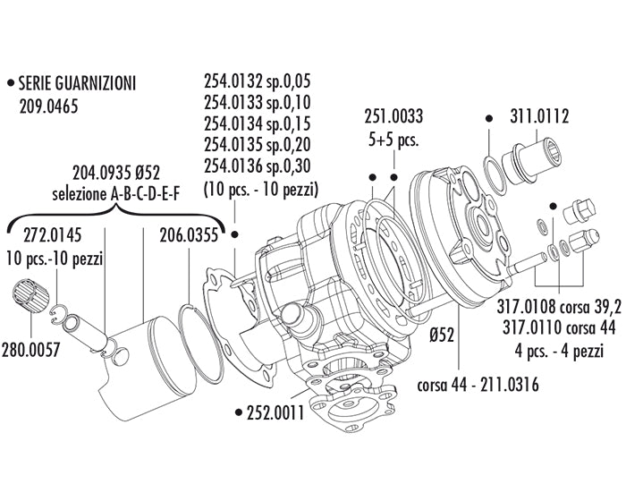 KIT YAMAHA-MINAR.H2O D.52 D.44