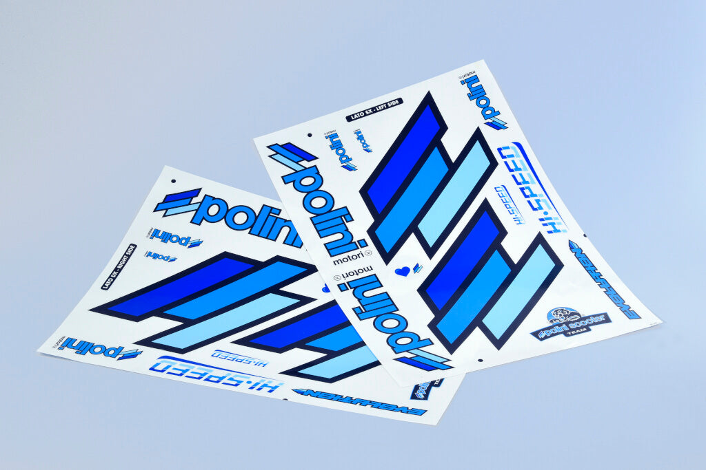 TEAM POLINI SCOOTER STICKERS BLUE